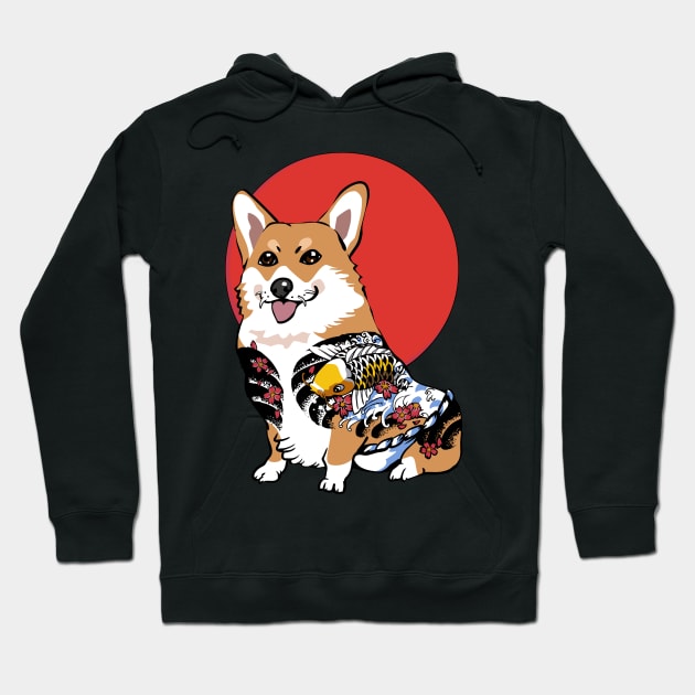 Yakuza Corgi Hoodie by huebucket